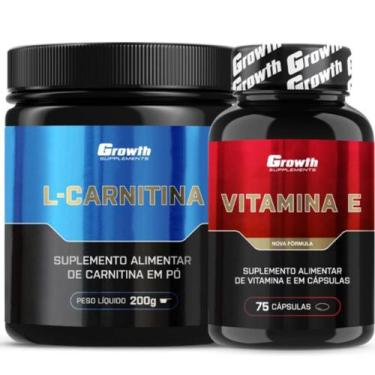 Imagem de L-Carnitina em Pó 200g + Vitamina E 75 Caps Growth