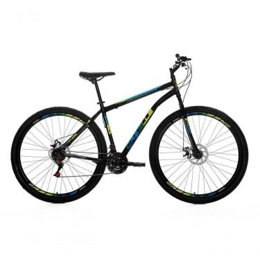 Imagem de Bicicleta Cazelle Roma A.29 Tam 18 Aco Carbono F.disco 21v -quadro Preto C/ Adesivo Preto/adesivo Azul/amarelo