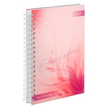 Imagem de Agenda Comercial 2026 Personalizada Capa Dura Depiladora Flor Rosa