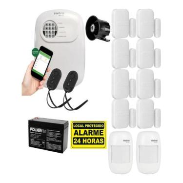 Imagem de Kit De Alarme C/ 10 Sensor Sem Fio Acesso Remoto Via App - INTELBRAS