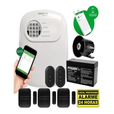 Imagem de Kit Alarme Anm 24 Net Intelbras 3 Sensores Magnéticos Black