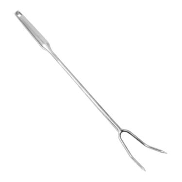 Imagem de IEUDNS Garfo de Carne 304 aço Inoxidável Utensílios de Cozinha Multiuso Dois Dentes para Churrasco, Cabo de aço 50cm