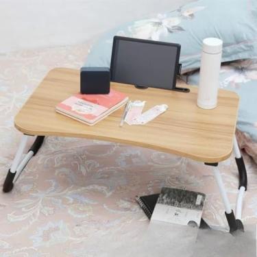 Imagem de Suporte Notebook Multiuso 47.5x29.5x21Cm Mesa Dobrável Portátil Para Estudos Trabalho Multiuso(MARROM 47.5X29.5CM)