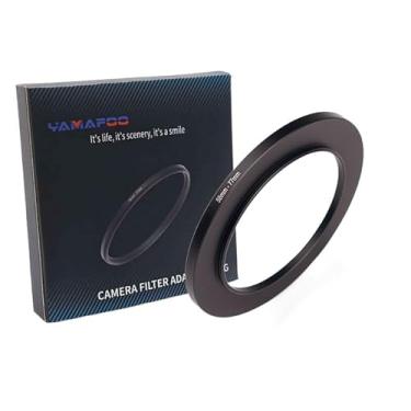 Imagem de Adaptador de anel de metal para cima/para baixo compatível com câmeras mirrorless DSLR Lens, conversor de rosca de filtro UV CPL ND, preto (58-77)