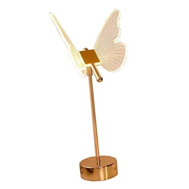 Imagem de Baoblaze Luminária de mesa em acrílico com altura ajustável, presente para aniversário, borboleta