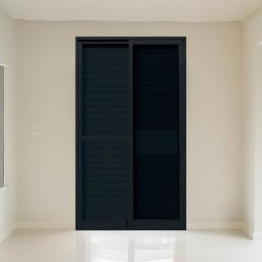 Imagem de Porta Veneziana com tela Mosquiteira 1,50x2,15m Vidro Temperado 6mm Fá