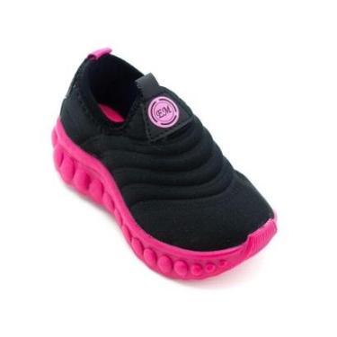 Imagem de Tênis Infantil Menina Botinho EM1210.01 - Preto e Pink-Feminino
