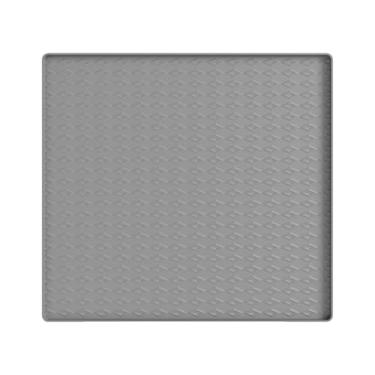 Imagem de WeiLaiKeQi Tampa superior de silicone para lavadora de roupas, 60 cm x 60 cm, bandeja coletora para secadora, acessórios multiuso para freezer, tapete utilitário, Cinza