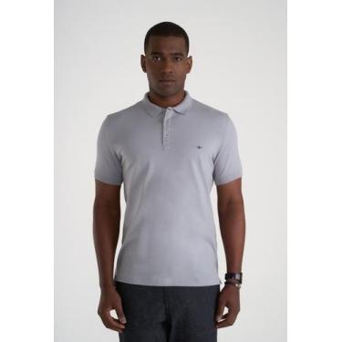 Imagem de Polo Manga Curta Docthos Slim Bordada, 004 cinza claro, P