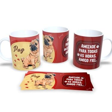 Imagem de Caneca de Porcelana com Estampa de Cachorro Para Alegrar Seu Café (Pug)