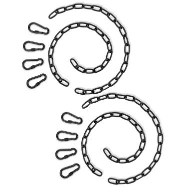 Imagem de WAWOHERRNS V Pacote com 4 correntes suspensas de 63,5 cm com 4 mosquetões, kit de ferragens de rede resistente com capacidade de 199,6 kg para sacos de pancada, cadeiras de balanço, academia interna e