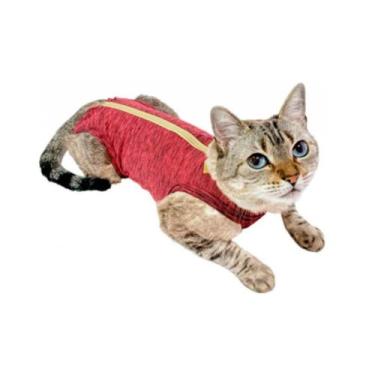 Imagem de Roupa Protetora Pós Cirúrgica Para Gatos Nº 01 - PET MED, Rosa
