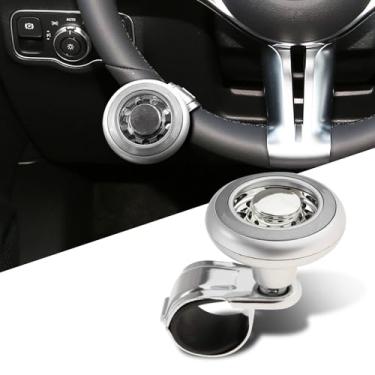 Imagem de Botão giratório de volante, puxador de acessório giratório de volante de carro, acessórios de carro, volante, esfera, durável, botão de suicídio, ajuste universal para todos os carros, caminhões, semi