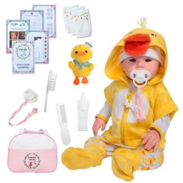 Imagem de Bebê Reborn Realista Corpo Silicone Patinho Pelúcia Fofa - Cegonha Reb