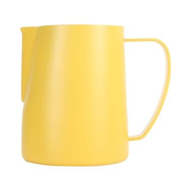 Imagem de Jarra para espumar leite, 350 ml, aço inoxidável, 350 ml, copo vaporizador de leite para latte, amarelo