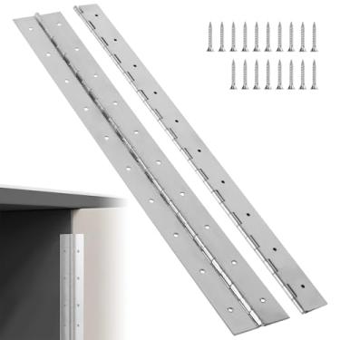Imagem de LITLANDSTAR Pacote Com 2 Dobradiças De Piano Para Serviços Pesados, 36 Polegadas X 3 Polegadas De Largura Aberta, Dobradiça De Piano De Aço Inoxidável, 0,06" De Espessura, Dobradiças Contínuas E De