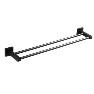 Imagem de Suporte Banheiro Porta Toalha/Toalheiro De Banho Duplo Adesivo Com Furo(1 Unidade)