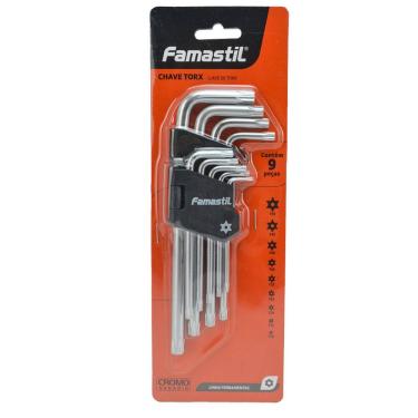 Imagem de Jogo Chave Torx em Aço Cromo com 9 Peças Famastil