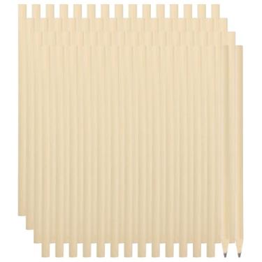 Imagem de PATIKIL Lápis redondos de madeira a granel, pacote com 80 lápis de grafite HB design de ponta dupla para material de escritório, materiais de desenho de arte de marcação de engenharia, marrom