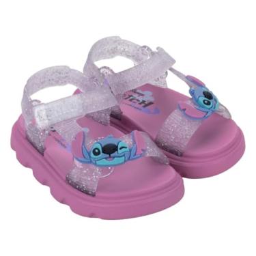 Imagem de Sandália Infantil Menina Disney Easy Stitch Grendene Kids Rosa Vidro Glitter (Rosa/Vidro Glitter, BR, Criança de 1 a 3 anos, Numérico, 22)