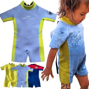 Imagem de Selective HA Roupa de mergulho Yamamoto de neoprene de manga curta Yamamoto para bebês, crianças de 1,5 mm e 2,5 mm (Dusty Blue 1,5 mm Yamamoto, 1 P))