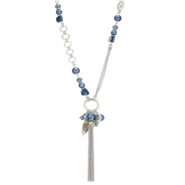 Imagem de Colares femininos com pingente longo Boho prata com pingente de borla com contas, bijuteria, presentes para ela, Pérola, Sem Pedra Preciosa