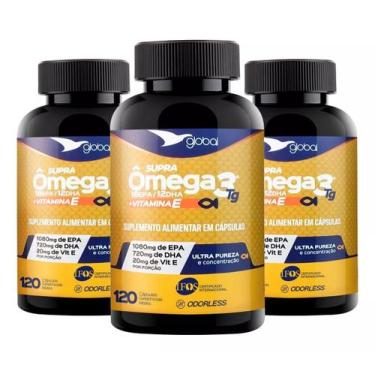 Imagem de 3un Supra Ômega 3 (18 / 12) + Vitamina E - 120 CGM - GLOBAL, Sem Sabor