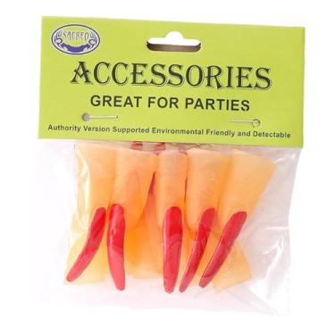 Imagem de Hailong Ming Conjunto de Unhas de Bruxa, Unhas de Bruxa, Unhas Vermelhas Longas E Assustadoras, Garras de Dedo, para Shows de Máscaras em, 1.5 Cm X 6 Cm