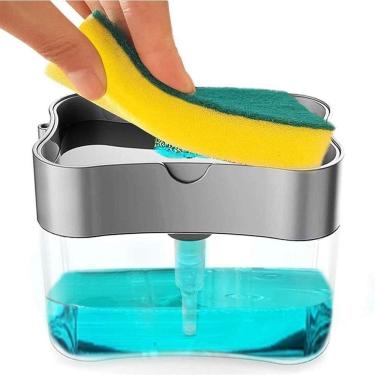 Imagem de Dispenser Sabão 2X1 Detergente Suporte Porta Bucha Esponja