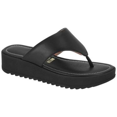 Imagem de Chinelo Tamanco Feminino Vizzano Anabela Plataforma Dedo, Preto, 37