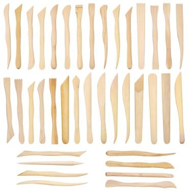Imagem de Yayatty 38 peças de ferramentas de argila de polímero, ferramentas de escultura de argila de madeira, ferramentas de modelagem de argila dupla lisa para cerâmica sabonete, detalhamento de materiais de