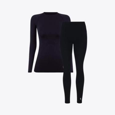 Imagem de Conjunto de Térmica Lupo X- Run 71012-71523, Preto, Camiseta P/CalçaP