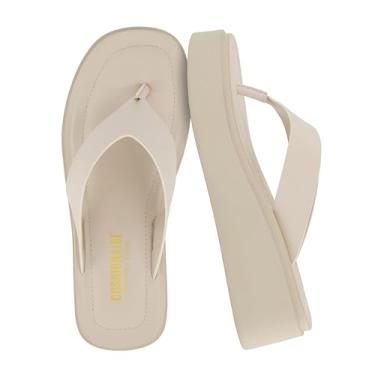 Imagem de CUSHIONAIRE Sandália feminina Pippin plataforma com espuma viscoelástica, Bege, 40