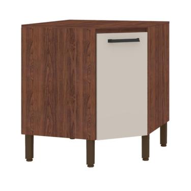 Imagem de Balcão De Canto Com Tampo Calgary Nogueira Off White