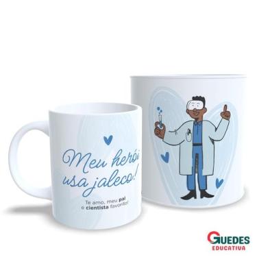 Imagem de Caneca Meu Heroí Usa Jaleco  Te amo Pai e cientista favorito - Guedes 
