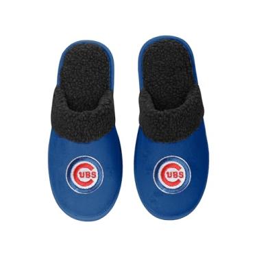 Imagem de FOCO - Chinelos masculinos MLB Big Logo Team Color Suede Sherpa Scuff, Chicago Cubs, Small