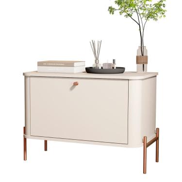 Imagem de Mesa de Cabeceira Quarto Tucupí Com 1 Porta e Pés de Metal