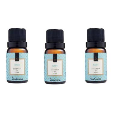 Imagem de Kit 3 Essencias Via Aroma Baby 10 ml Para Aromatizador Eletrico Quarto