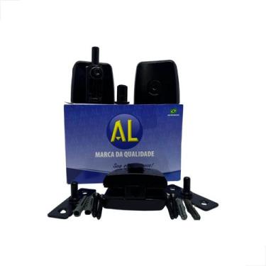 Imagem de Kit02 AL Janela Pivotante Vidro Alvenaria Blindex - Preto