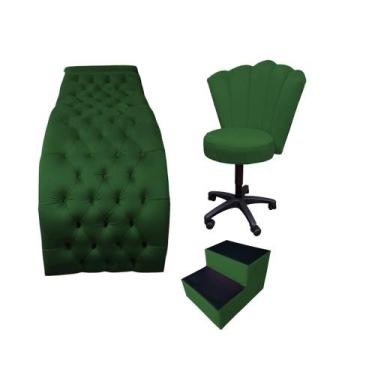 Imagem de Kit estéticista maca de luxo 60 cm - IN-9 Decor, Veludo Verde