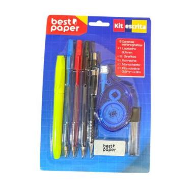 Imagem de Kit Escolar Com 8 Peças Caneta + Lapiseira + Borracha - Best paper