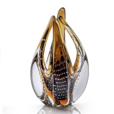 Imagem de Escultura Em Cristal Murano Marrom - São Marcos 23cm