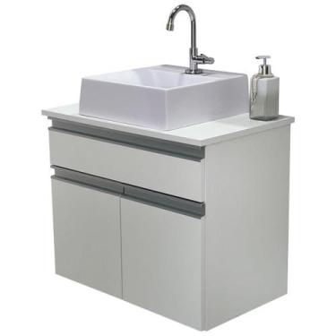 Imagem de Balcão Gabinete Banheiro Milão Com Cuba 100% Mdf - 60Cm - Abrazzo Home