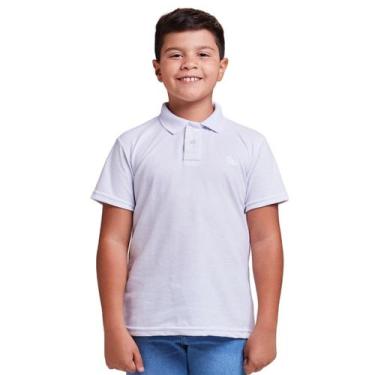 Imagem de Camisa Polo Infantil Menino Manga Curta Algodão - Daze Modas, Branco, 