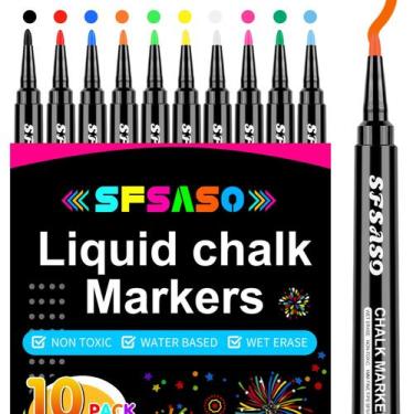 Imagem de Marcadores de giz líquido SFSASO Pontos finos de 1 mm (10 cores)