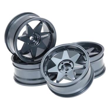 Imagem de menolana Rodas de carro RC, brinquedos RC, acessórios, alto desempenho, confiáveis ​​para veículos de controle remoto TT02, peças, rodas Beadlock, Cinza Escuro