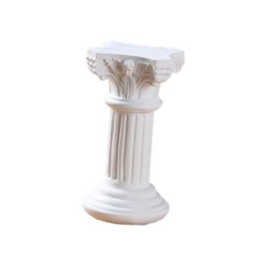Imagem de Generic Pequena estátua de pilar romano, mini coluna grega, suporte de pedestal, estatueta, suporte de vela para mesa de quintal, festa de inauguração, 5.8 Cm X 5.8 Cm X 11