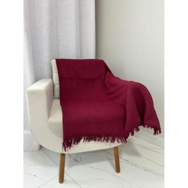 Imagem de Manta 3,00M x 1,80M Sofá King Grande Grossa Decoração Sala Protetora Decorativa Colcha Coberta(Bordô (3,00M x 1,80M))