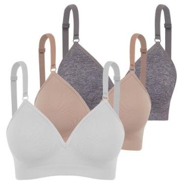 Imagem de Sutiã c/ bojo trifil daily reforçado kit  3 un sem costura, Branco, Ma
