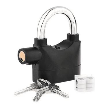 Imagem de Cadeado Com Alarme Sirene Antifurto 110Db Som Alto Segurança - Tatudeb